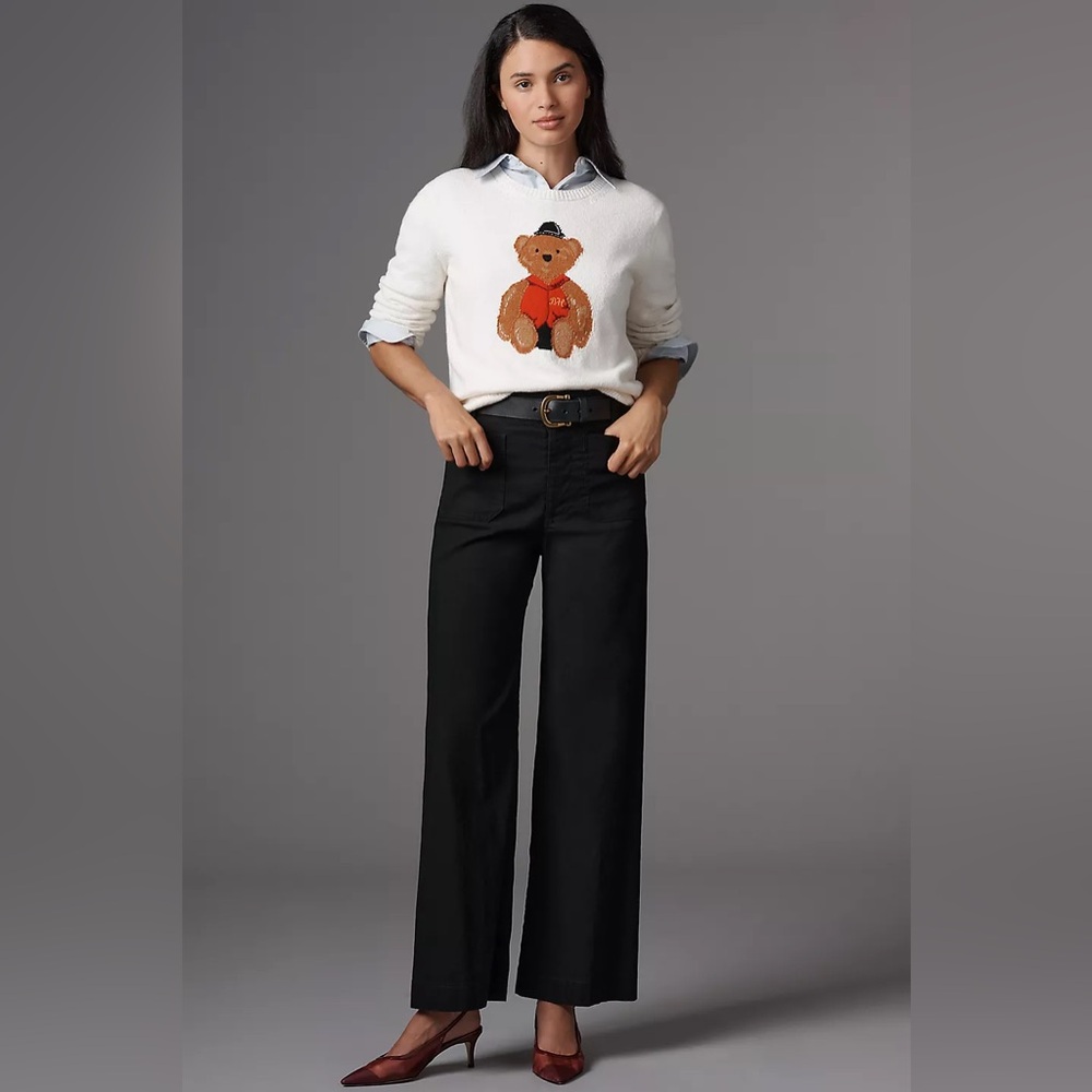 Anthropologie NWT Maeve The Colette Full-Length  Black Trousers Magic Fabric 25
